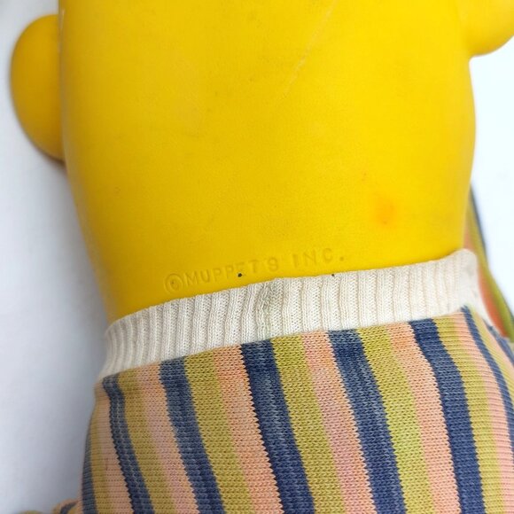 Vintage Muppets Bert Puppet Striped Shirt Rubber & Cloth Collectible Sesame Stre - Picture 4 of 16